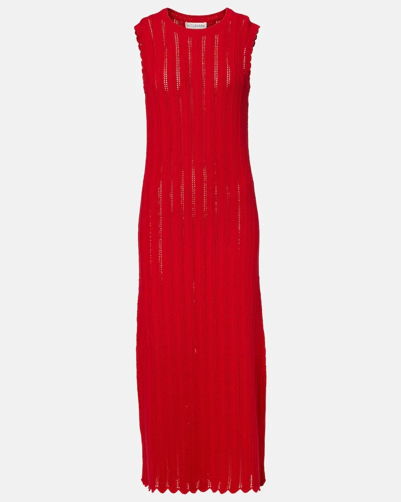 Altuzarra Midikleid Sissi aus Baumwolle Rot