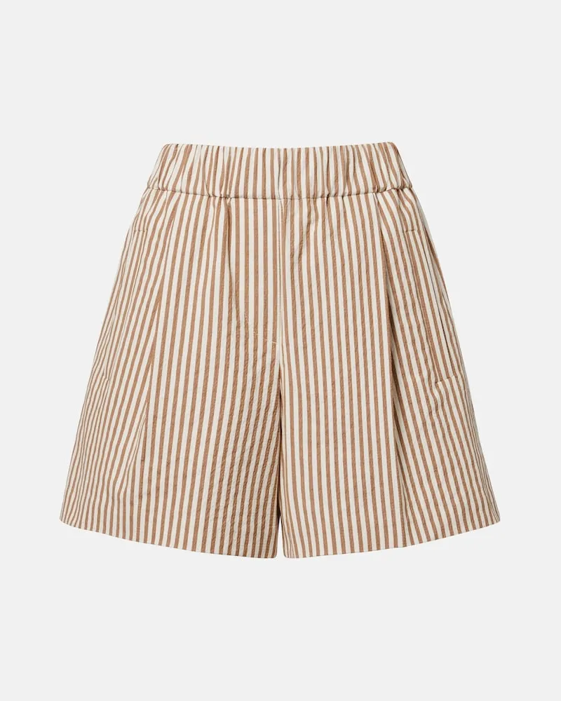 Brunello Cucinelli Shorts aus einem Baumwollgemisch Beige
