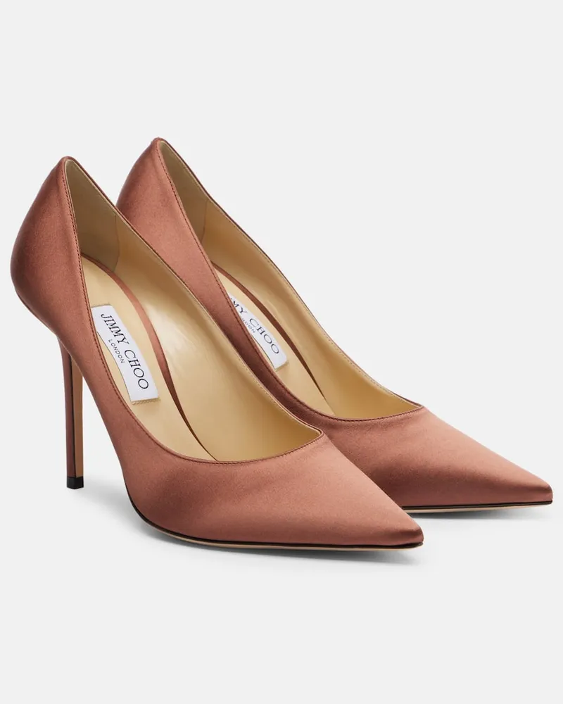 Jimmy Choo Pumps Love 100 aus Satin Braun