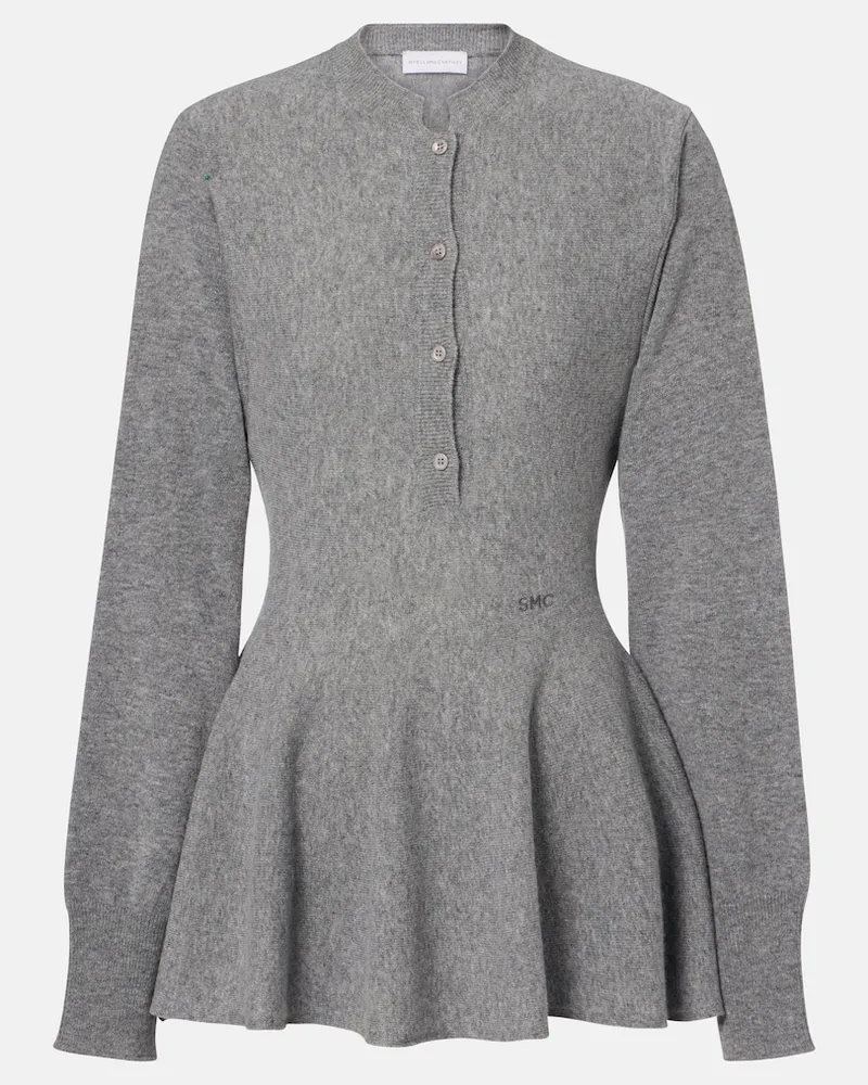 Stella McCartney Top aus Schurwolle Grau
