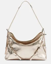 Givenchy Schultertasche Voyou Medium aus Metallic-Leder Gold