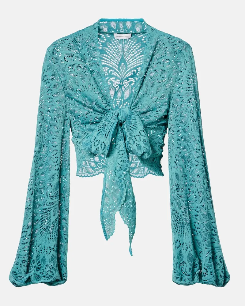 Alexandra Miro Cropped-Top Tabitha aus Spitze Türkis