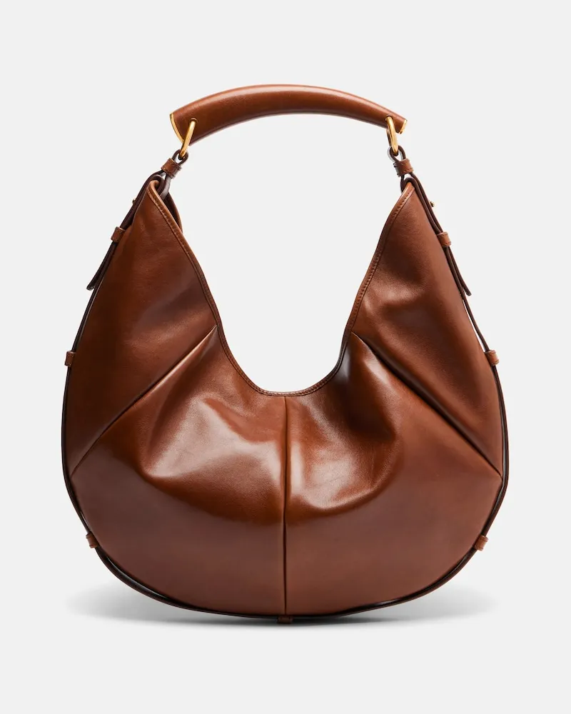 Saint Laurent Schultertasche Mombasa Medium aus Leder Braun