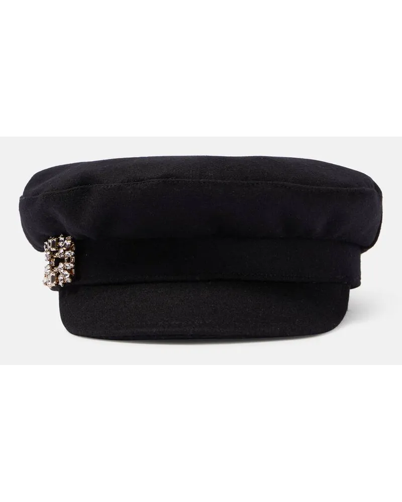 Roger Vivier Verzierter Hut aus einem Wollgemisch Schwarz