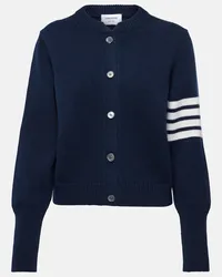 Thom Browne Cardigan 4-Bar aus Wolle Blau