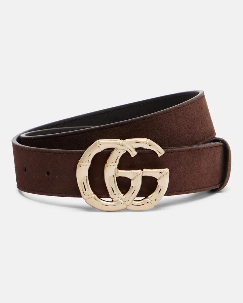 Gucci Gürtel GG aus Veloursleder Braun