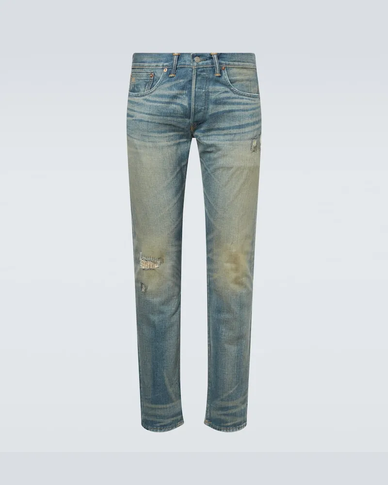 RRL Slim Jeans Blau