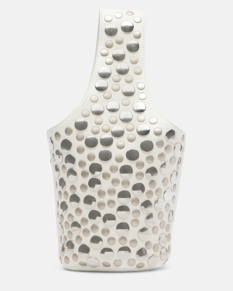 KHAITE Verzierte Bucket-Bag Livia Small aus Leder Weiß