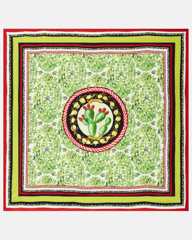 Dolce & Gabbana Bedrucktes Tuch aus Seiden-Twill Multicolor