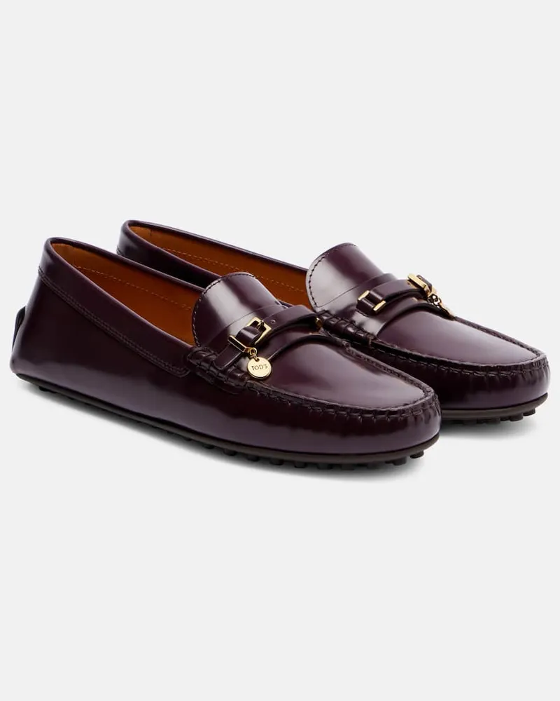TOD'S Mokassins Gommino aus Leder Burgunderrot