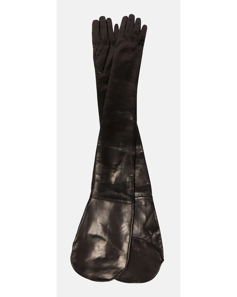 Jil Sander Handschuhe aus Leder Schwarz