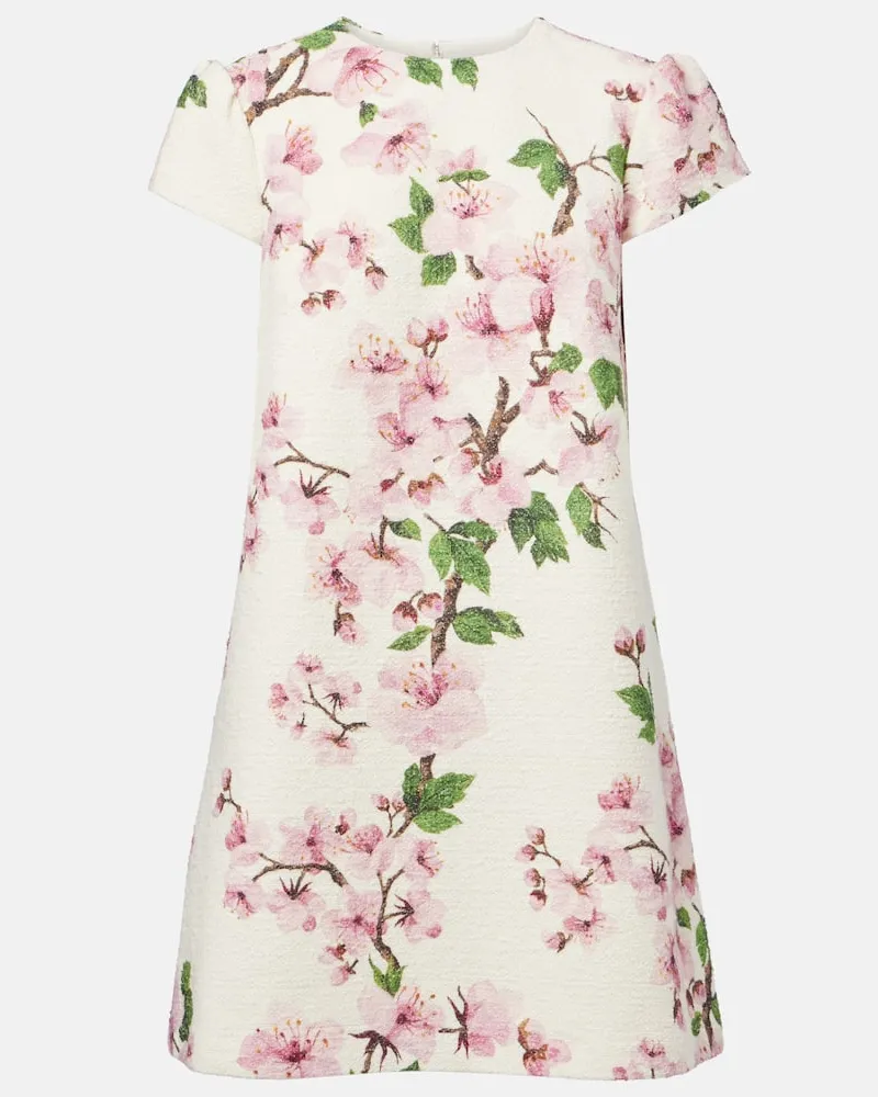 Oscar de la Renta Minikleid aus einem Baumwollgemisch Weiß