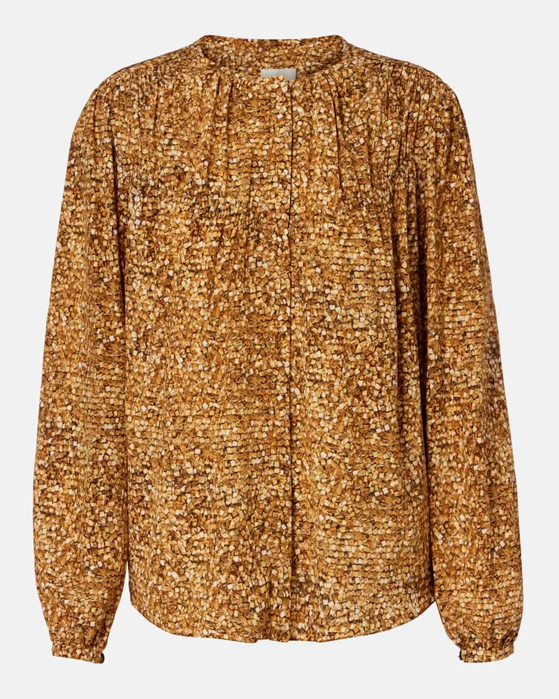 Isabel Marant Bluse Sally aus einem Seidengemisch Beige
