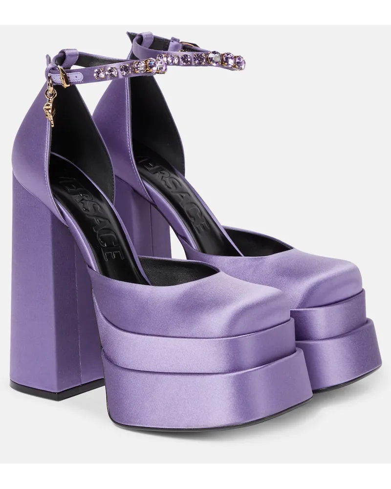 Versace Plateau-Pumps Medusa Aevitas aus Satin Lila