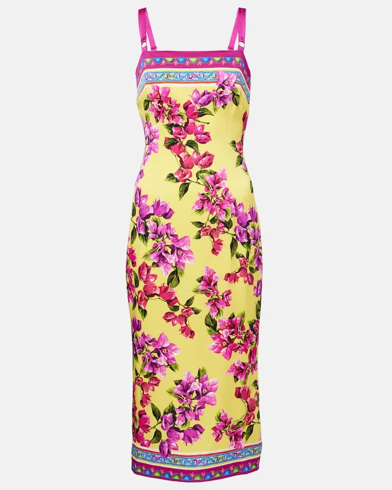 Dolce & Gabbana Midikleid Taormina aus einem Seidengemisch Multicolor