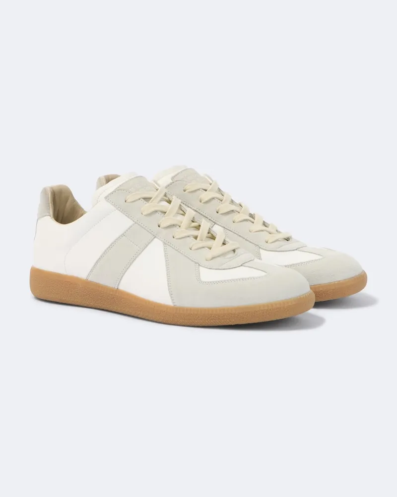 Maison Margiela Sneakers Replica aus Leder und Veloursleder Weiß
