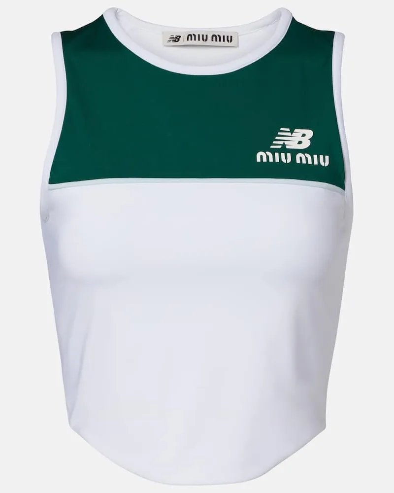 Miu Miu X New Balance Top aus Jersey Weiß