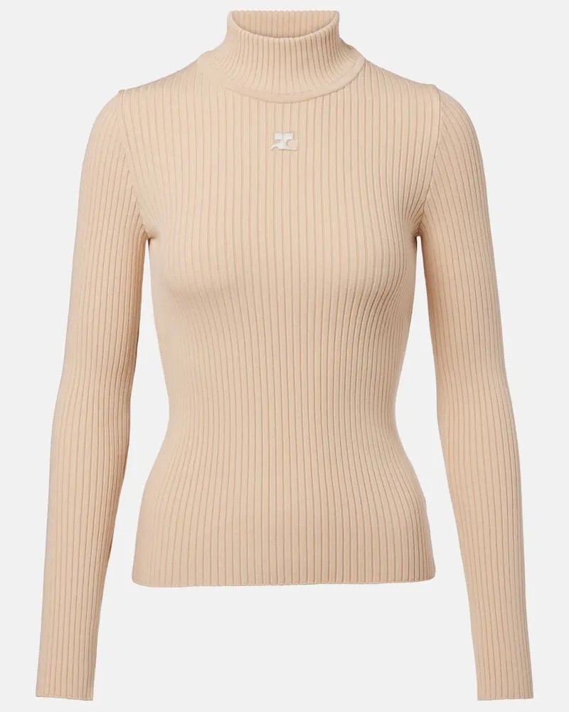 Courrèges Courrèges Pullover Reedition aus Rippstrick Beige