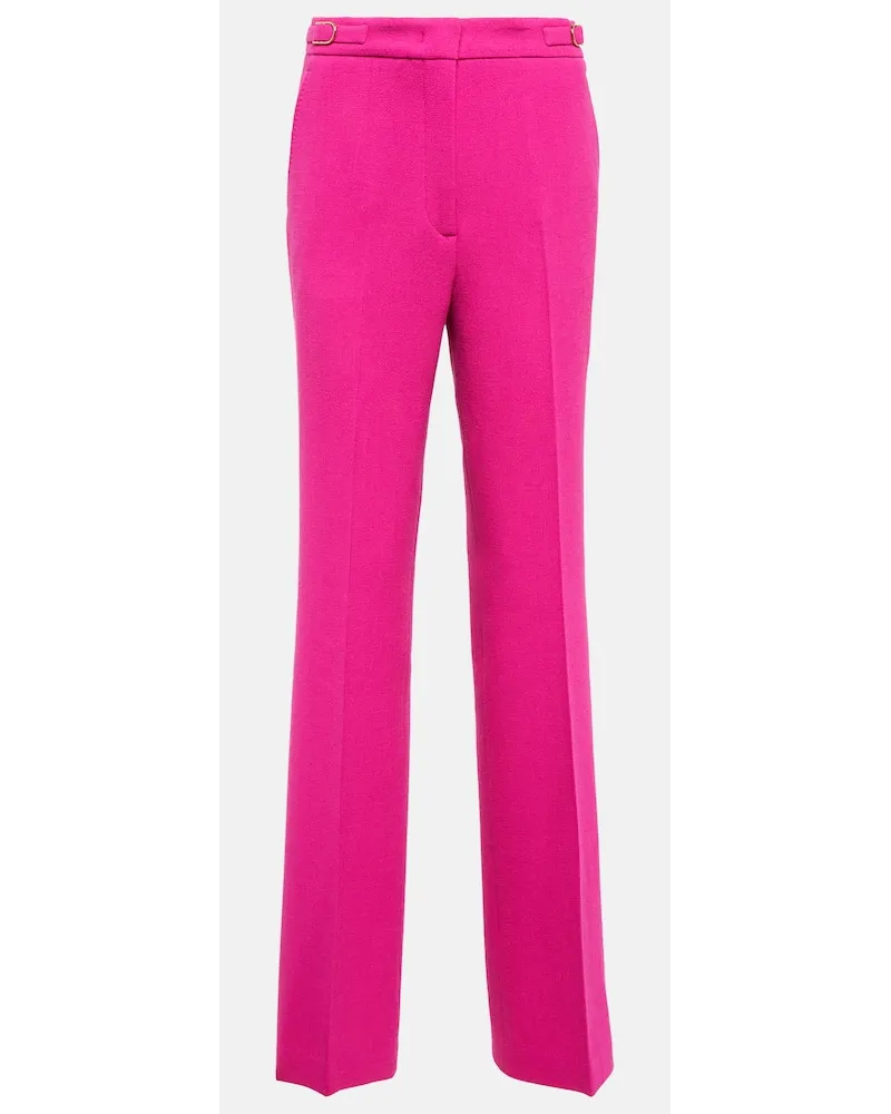 Gabriela Hearst High-Rise-Hose Vesta aus Wolle Pink