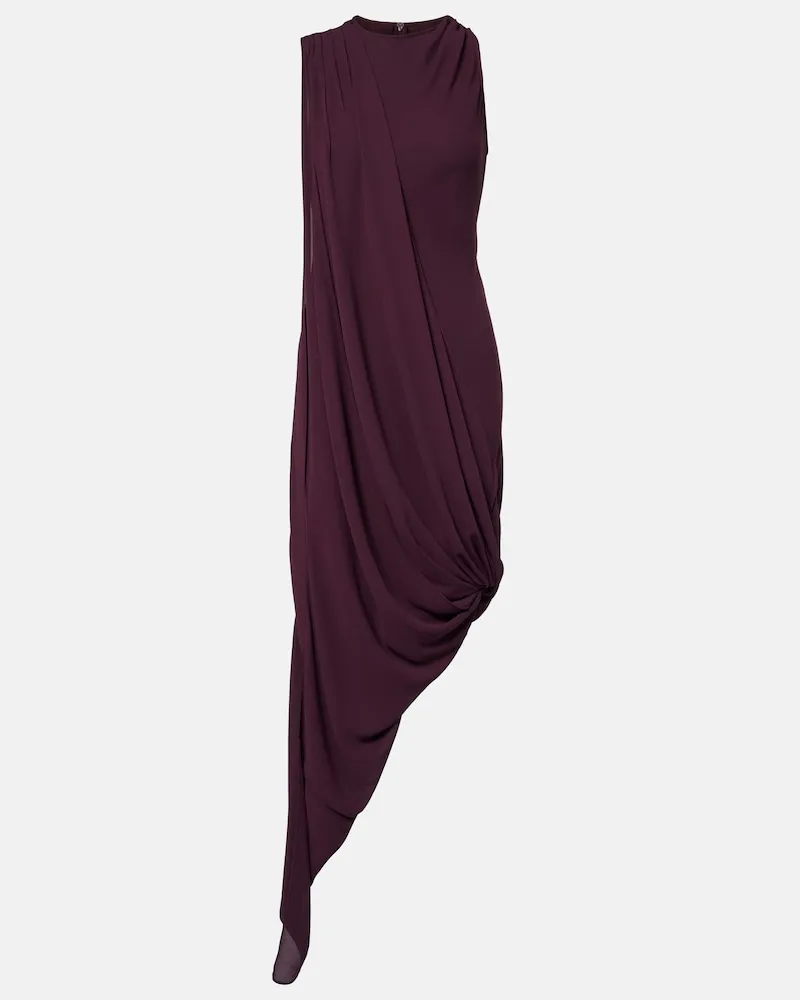 Victoria Beckham Midikleid aus Georgette Burgunderrot