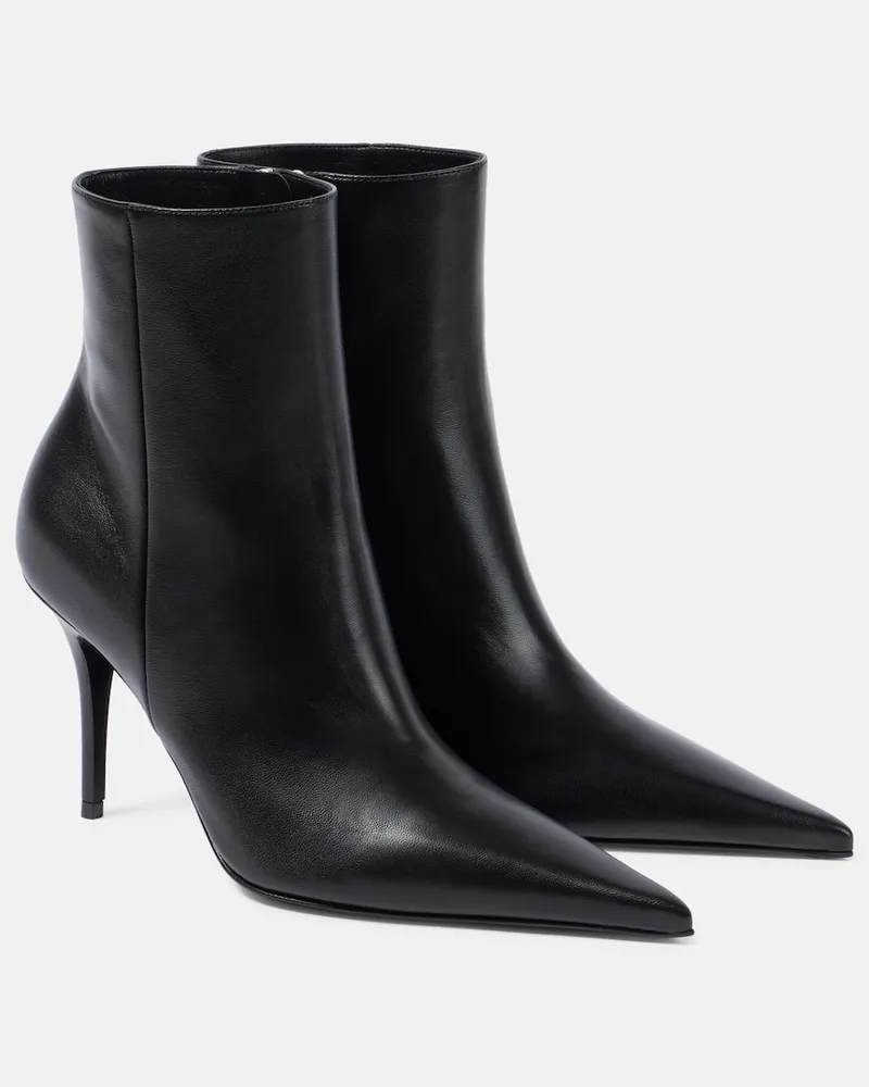 Amina Muaddi Ankle Boots Barbara 90 aus Leder Schwarz