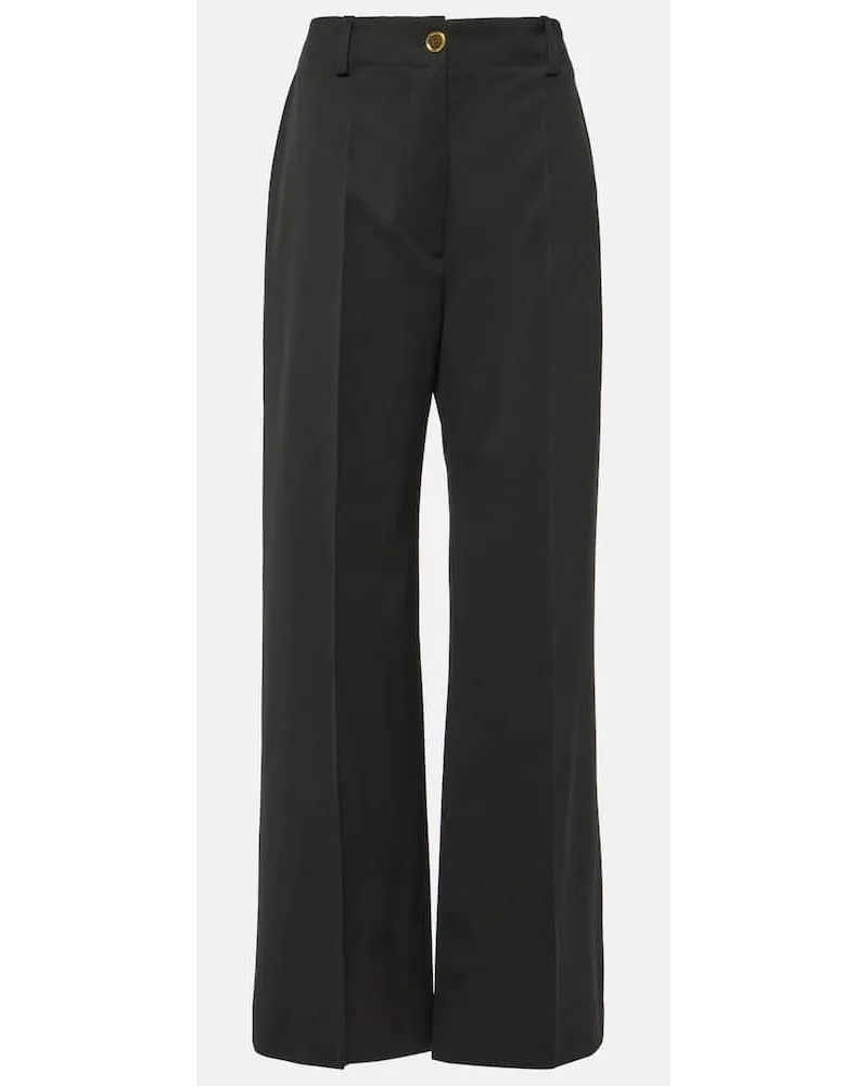Patou Mid-Rise-Hose aus einem Wollgemisch Schwarz