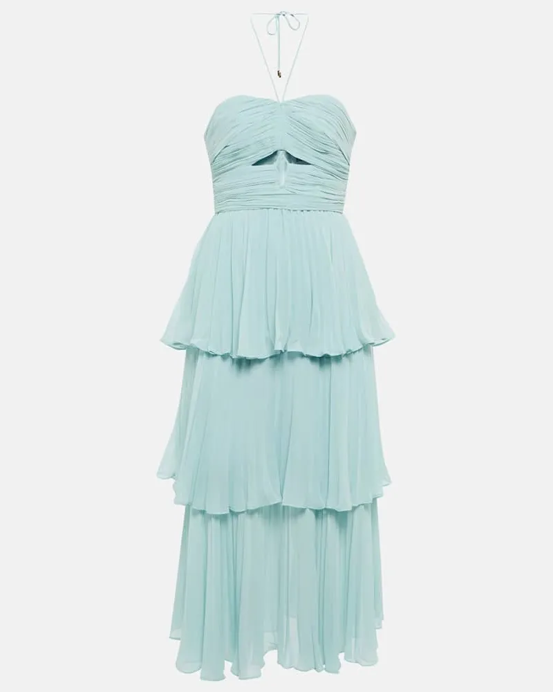 Self-Portrait Midikleid mit Cut-outs Blau