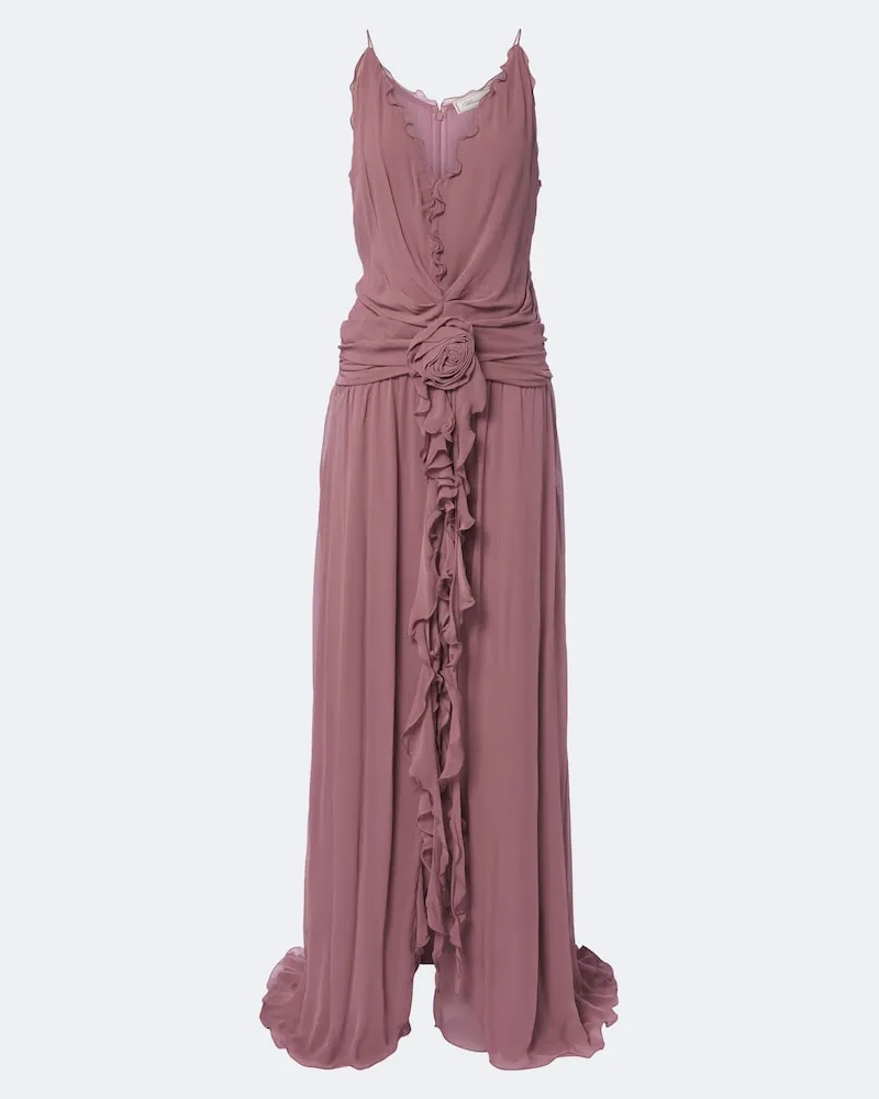 Blumarine Robe aus Georgette Rosa