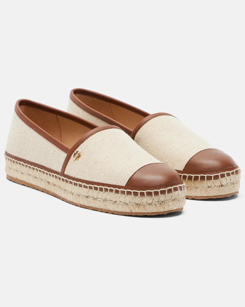Gianvito Rossi Espadrilles aus Canvas mit Leder Beige