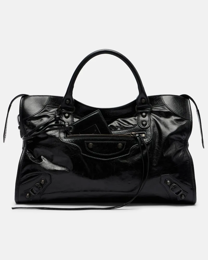 Balenciaga Tote Bag Le City Medium aus Leder Schwarz