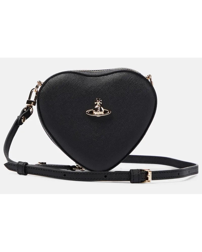 Vivienne Westwood Schultertasche Heart Mini aus Lederimitat Schwarz