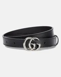 Gucci Guertel GG aus Leder Schwarz