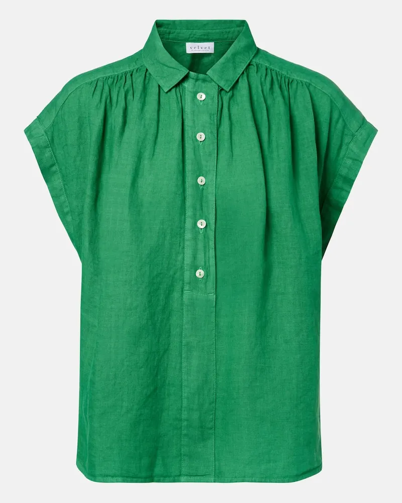 Velvet Top Elowen aus Leinen Grün