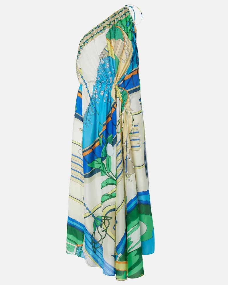 Tory Burch Midikleid aus Baumwolle und Seide Multicolor
