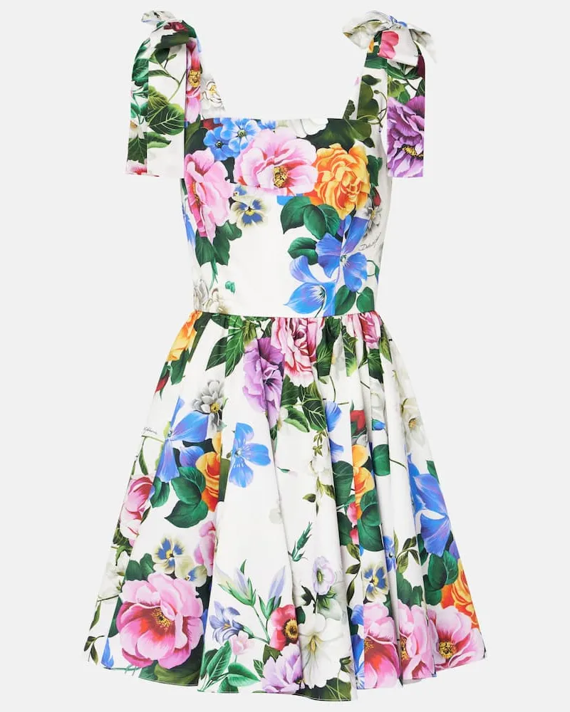 Dolce & Gabbana Minikleid aus Baumwollpopeline Multicolor