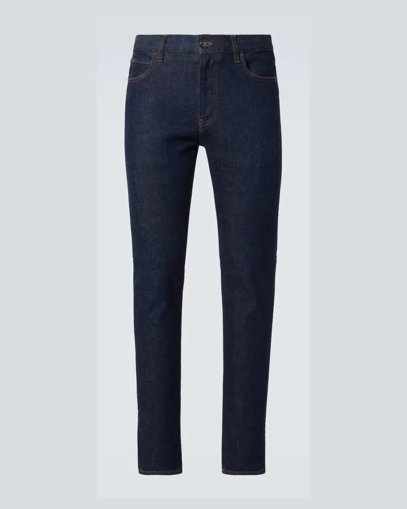 Loro Piana Mid-Rise Slim Jeans Quarona Blau