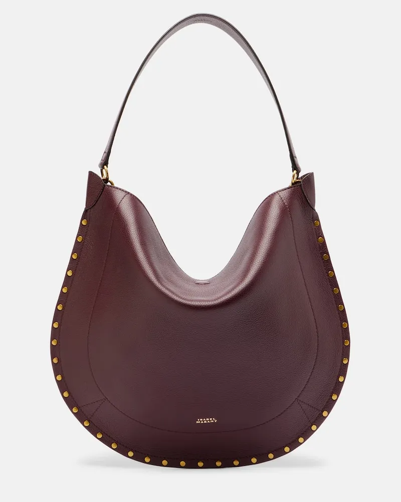 Isabel Marant Schultertasche Oskan Medium aus Leder Burgund