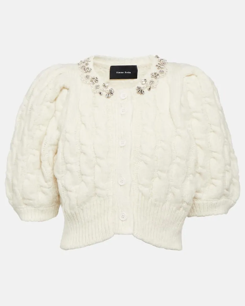 Simone Rocha Cardigan aus einem Alpakawollgemisch Weiß