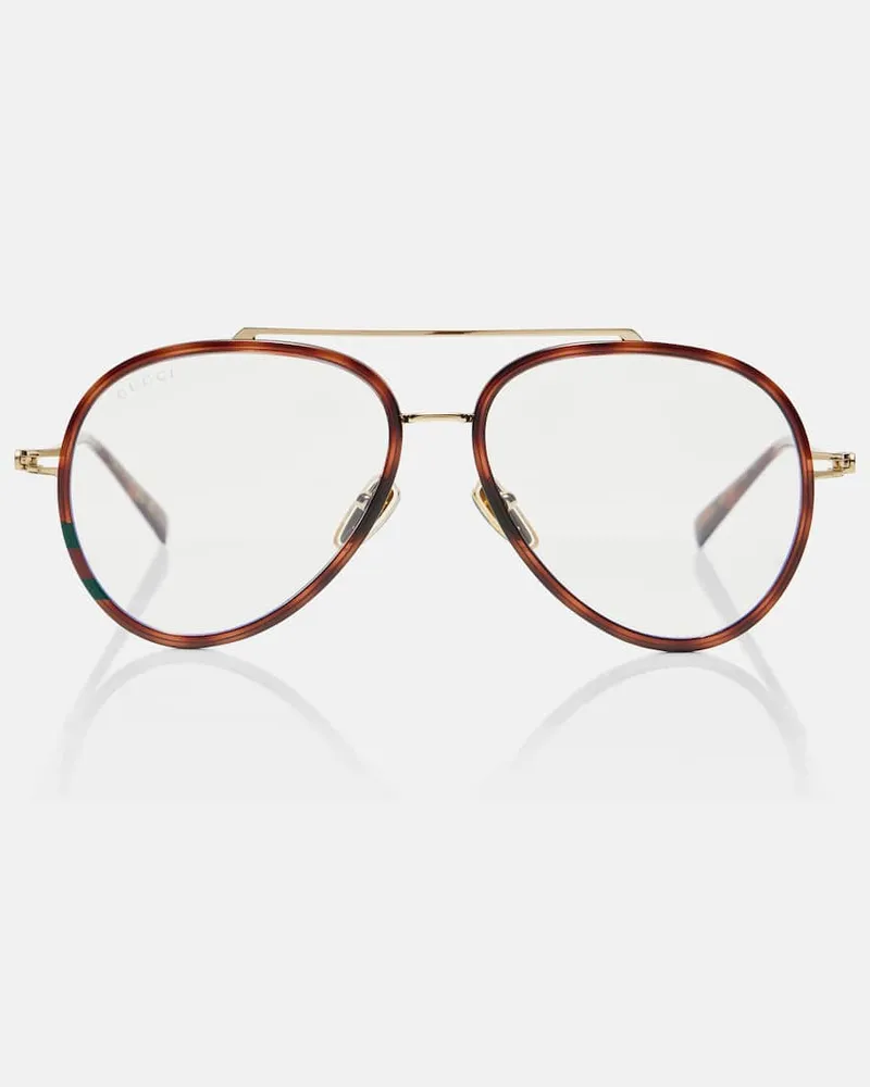Gucci Aviator-Brille GG Tiny Braun