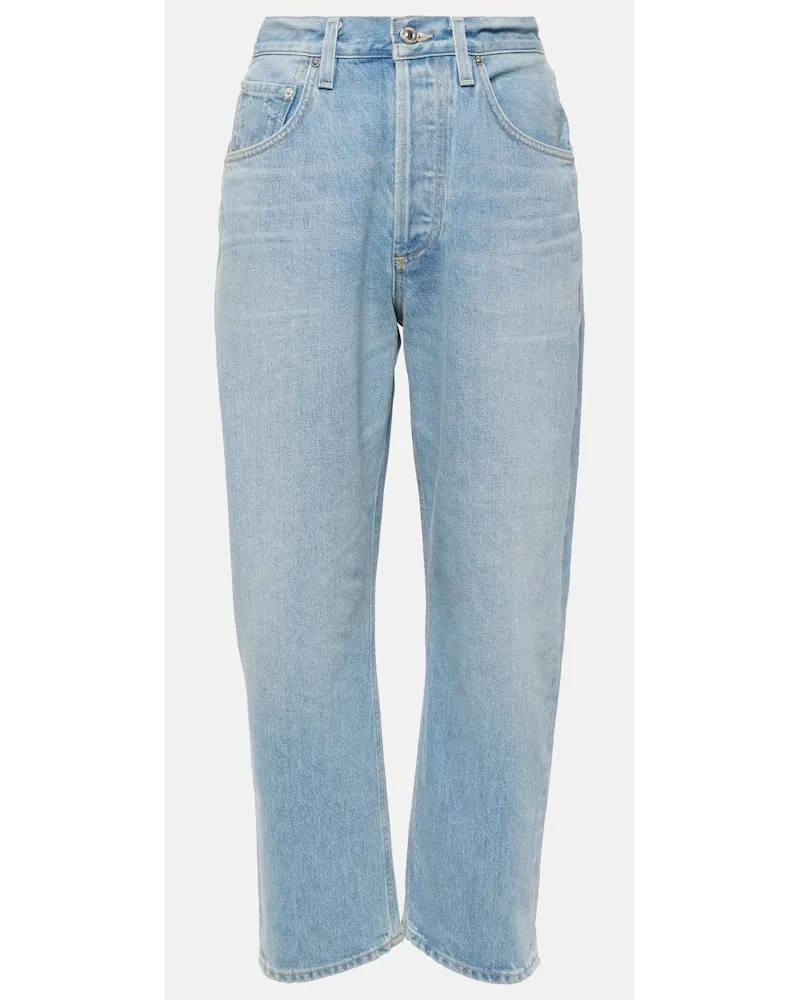 Citizens of humanity Mid-Rise Straight Jeans Dahlia Blau
