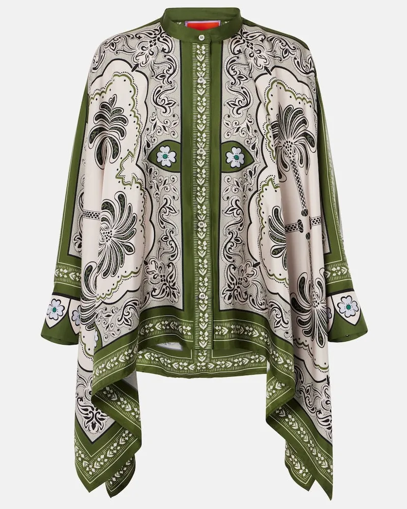 La DoubleJ Hemd Mirage Placée aus Seiden-Twill Multicolor