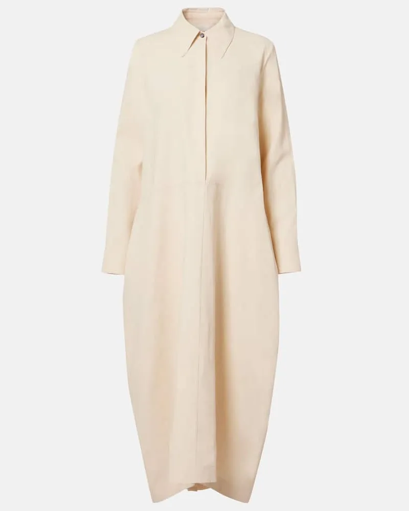 Jil Sander Oversize-Hemdblusenkleid aus Leinen Rosa