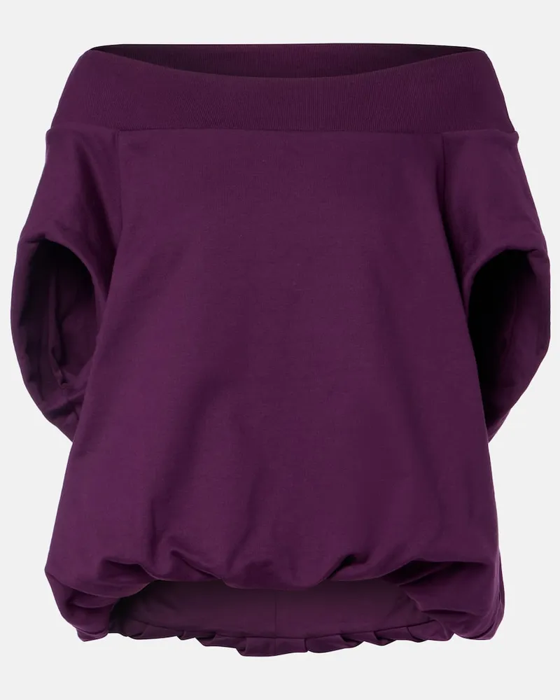 Dries van Noten Sweatshirt Cocoon aus Baumwoll-Jersey Violett