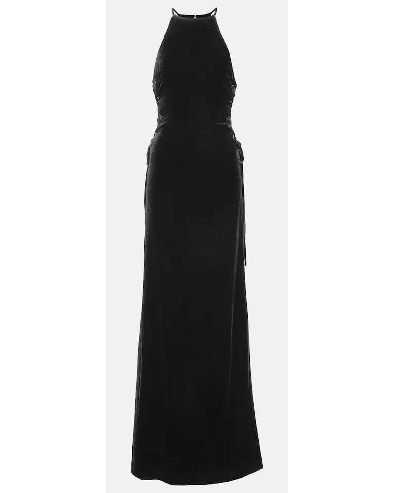 Alessandra Rich Robe aus Samt Schwarz