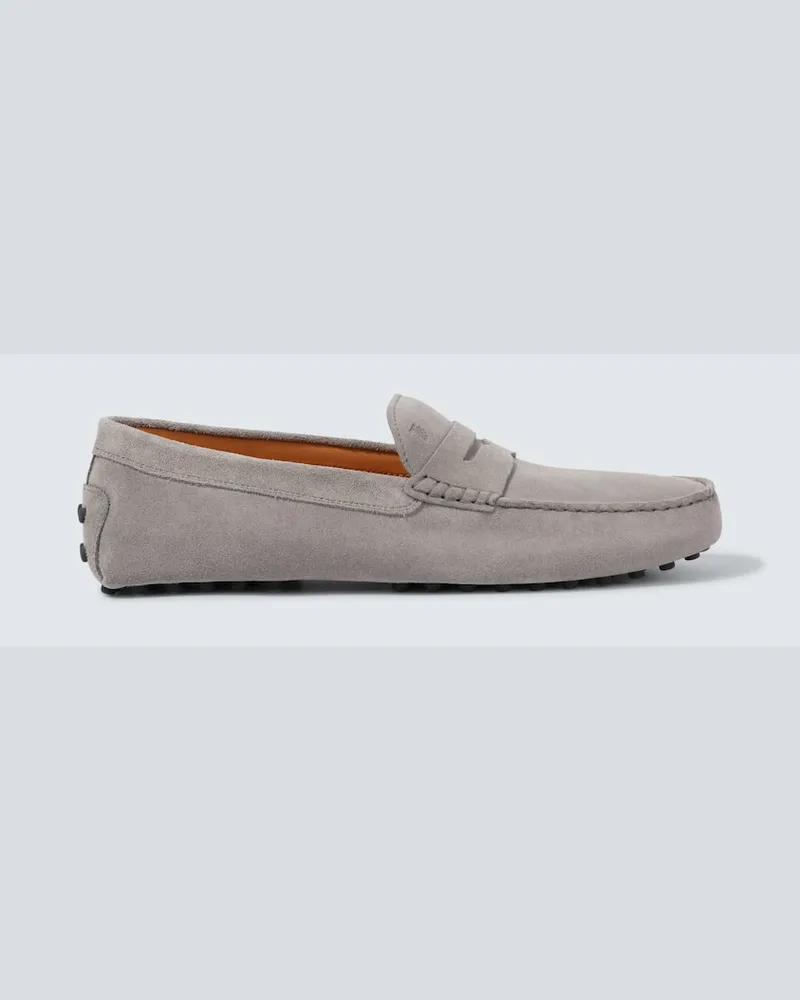 TOD'S Mokassins Gommino aus Veloursleder Grau