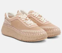 Chloé Plateau-Sneakers Nama aus Veloursleder
