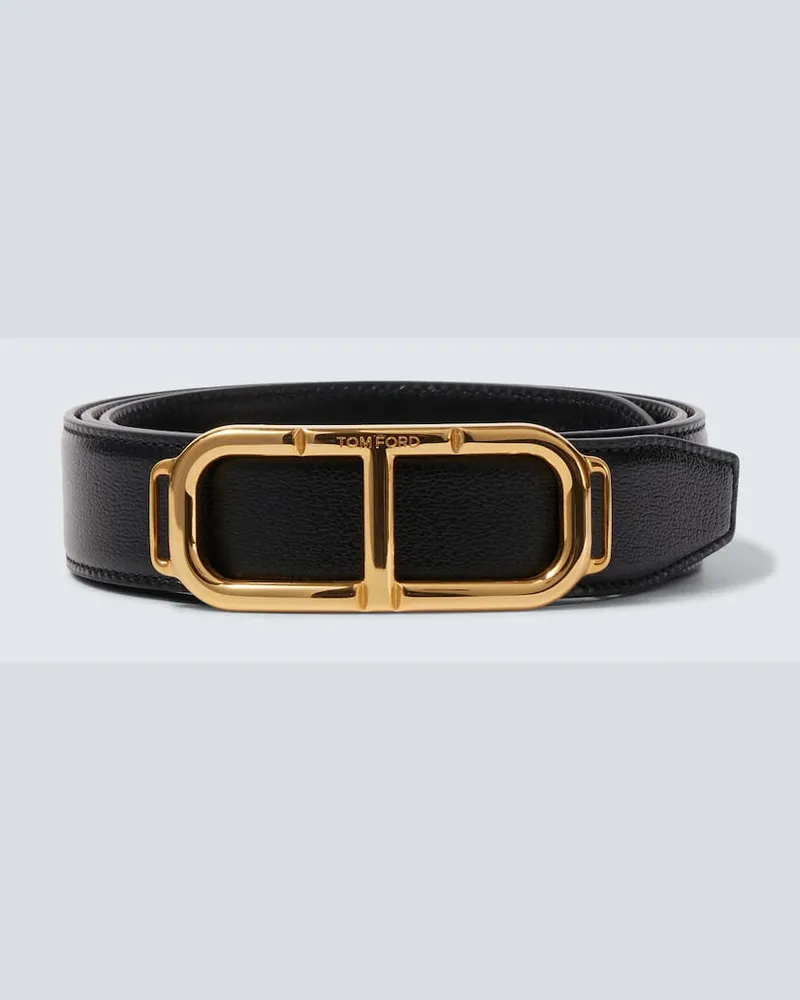 Tom Ford Gürtel Stadium T aus Leder Schwarz