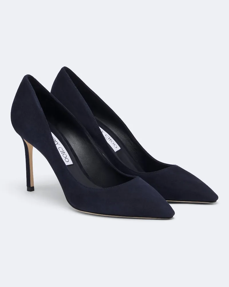 Jimmy Choo Pumps Romy aus Veloursleder Blau