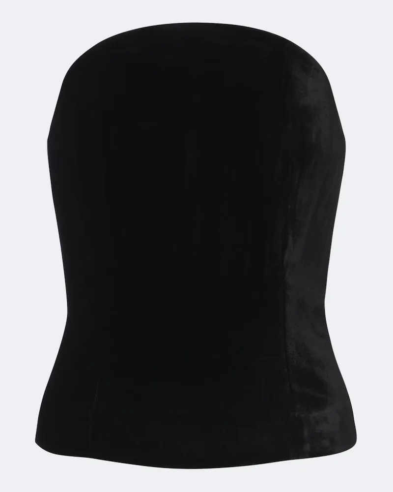 Roland Mouret Top aus Samt Schwarz