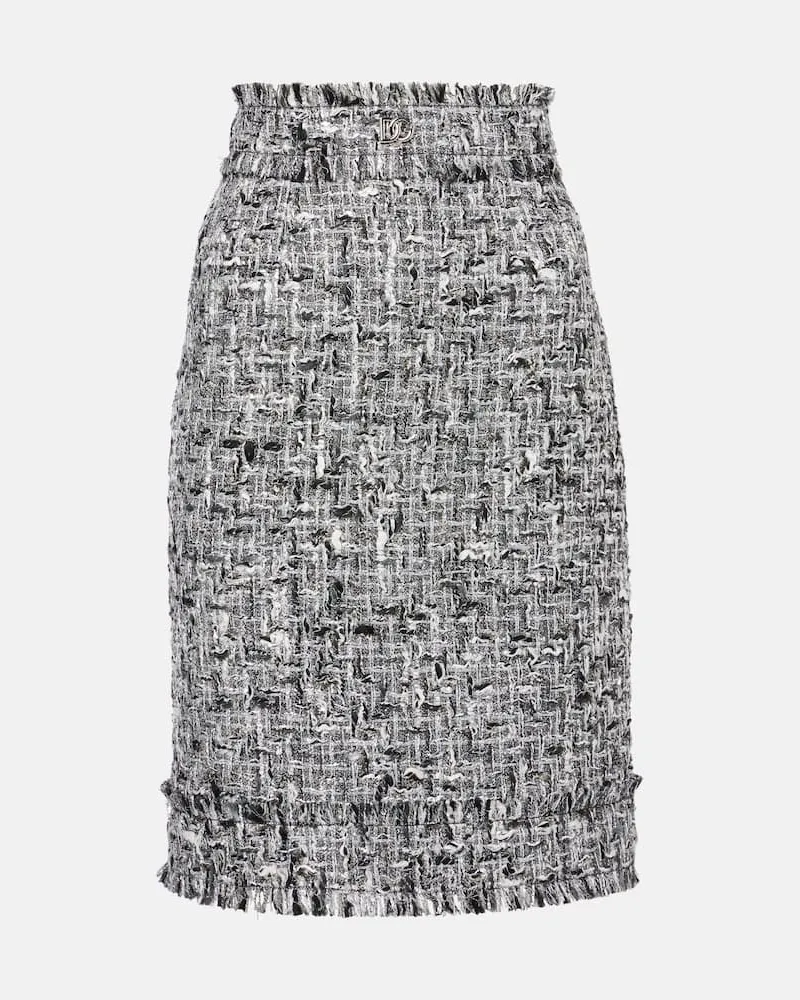 Dolce & Gabbana Midirock aus Bouclé Grau